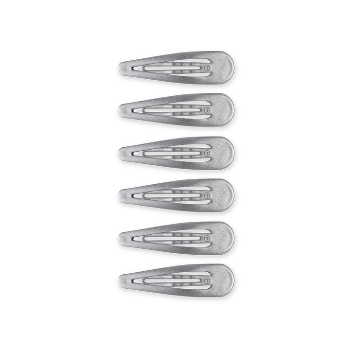 Teleties Snap Clips - 6 Pack Silver