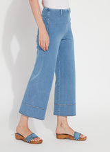 Margo High Waist Wide Crop Denim Pants Bleached Blue