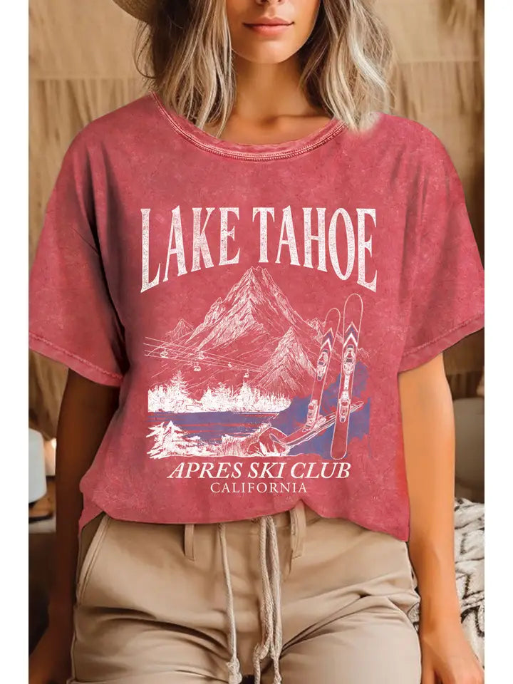Lake Tahoe Apres Ski Club Mineral Graphic Tee Teaberry