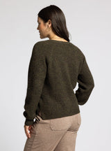 Marigold Vneck Sweater Heather Forest