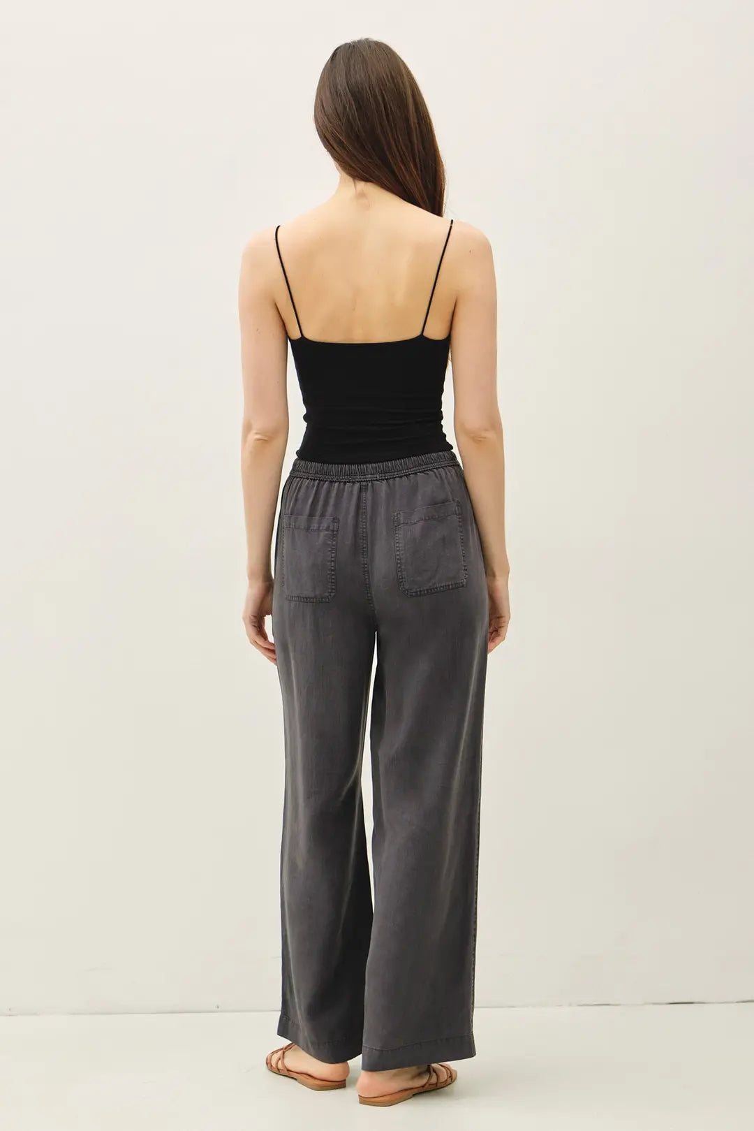 Tencel Wide Leg Pants Charcoal