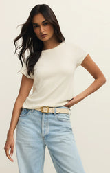 Renae Rib Short Sleeve Tee Cloud
