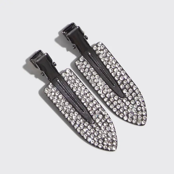 Metal Rhinestone Creaseless Clips 2PC