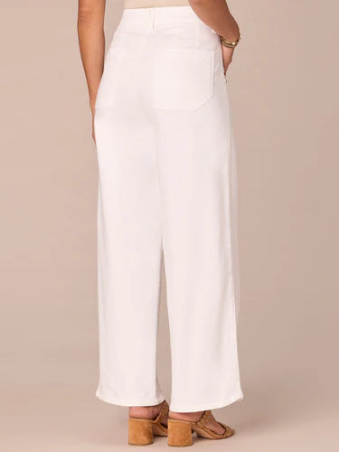 Ab Solution Skyrise Tulip Hem Wide Leg Pants Optic White