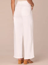 Ab Solution Skyrise Tulip Hem Wide Leg Pants Optic White