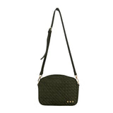 Willow Woven Camera Crossbody Bag Olive Suede