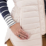 Fallon Quilted Long Vest Pink Tint