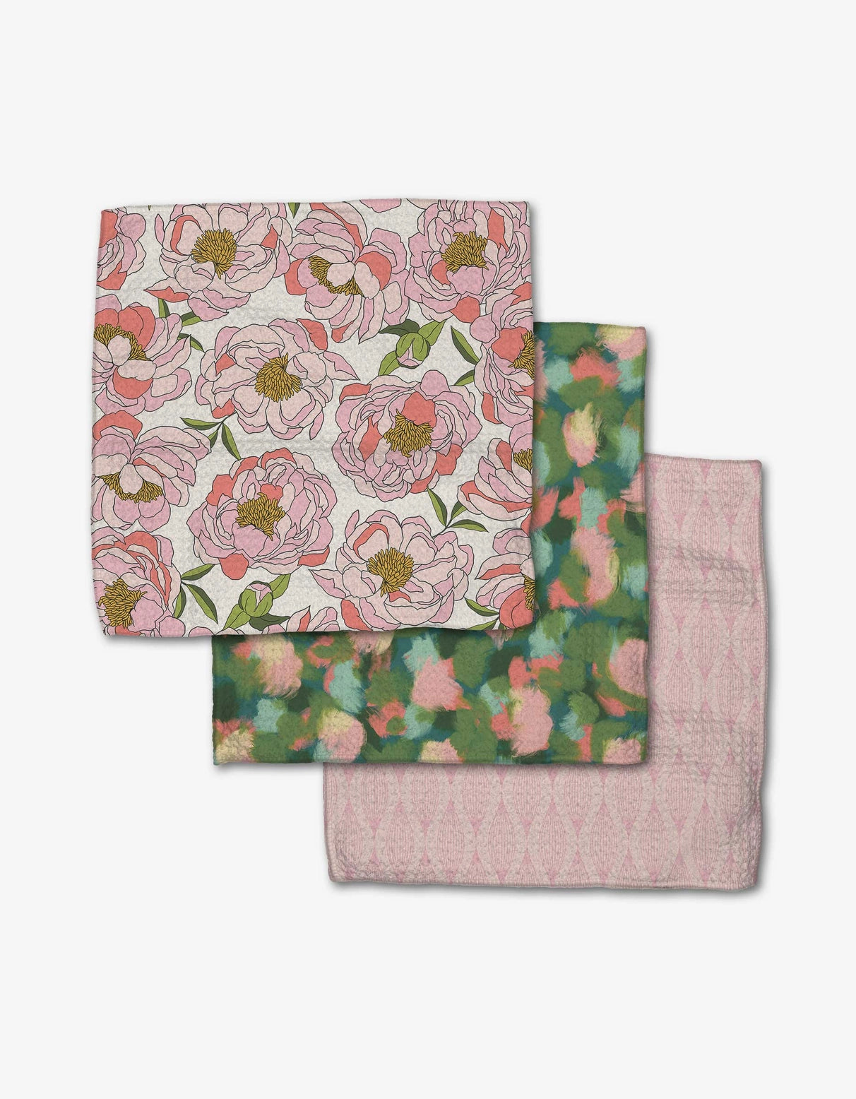 Geometry Dishcloth Set Peony Paradise
