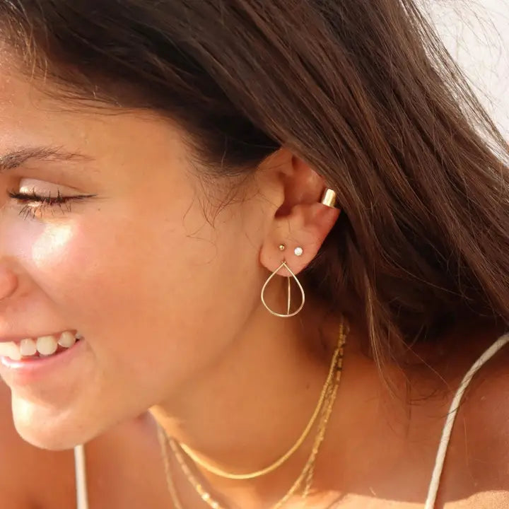 Mini Teardrop Threader Earrings