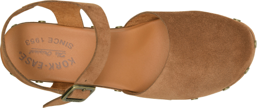 Tribeca Suede Platform Clogs Tan
