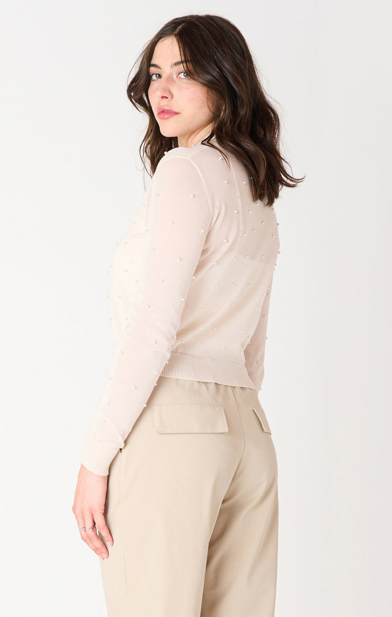 Pearl Detail Cardigan Pastel Pink