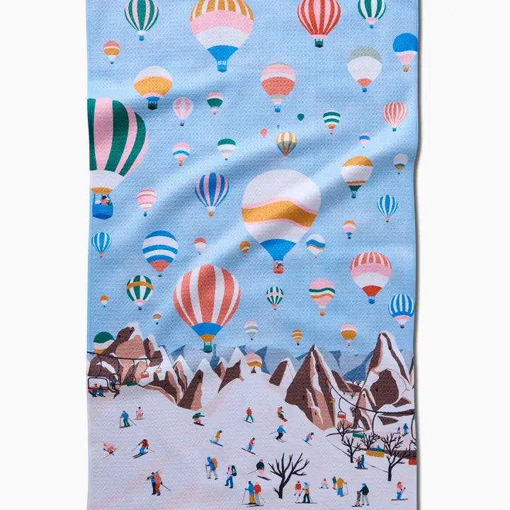 Geometry Tea Towel Hot Air Balloons