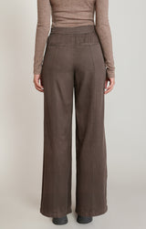 Twill Wide Leg Pants Chestnut
