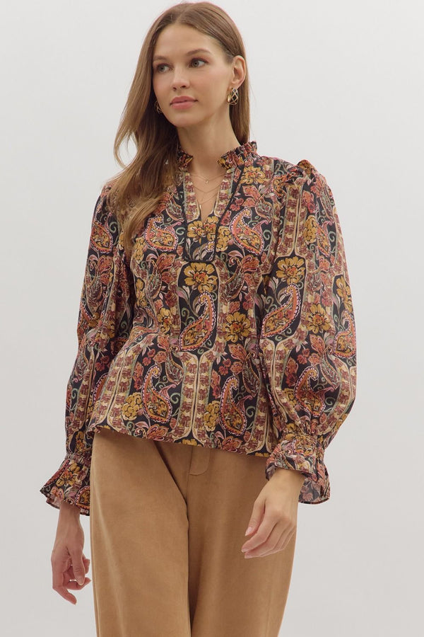 Vintage Floral Bouquet Black