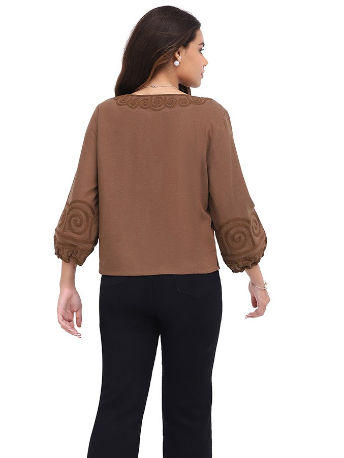 Cara Bubble Sleeve Top Gold