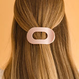 Teleties Small Flat Round Hair Clip Pearly Pink