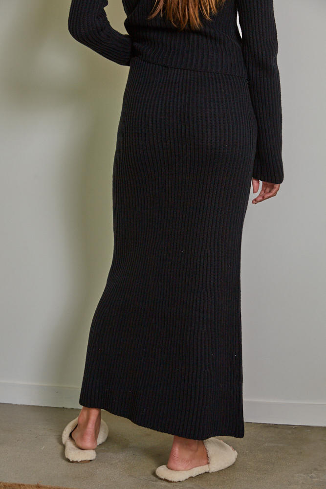 Jaelyn Sweater Knit Skirt Black