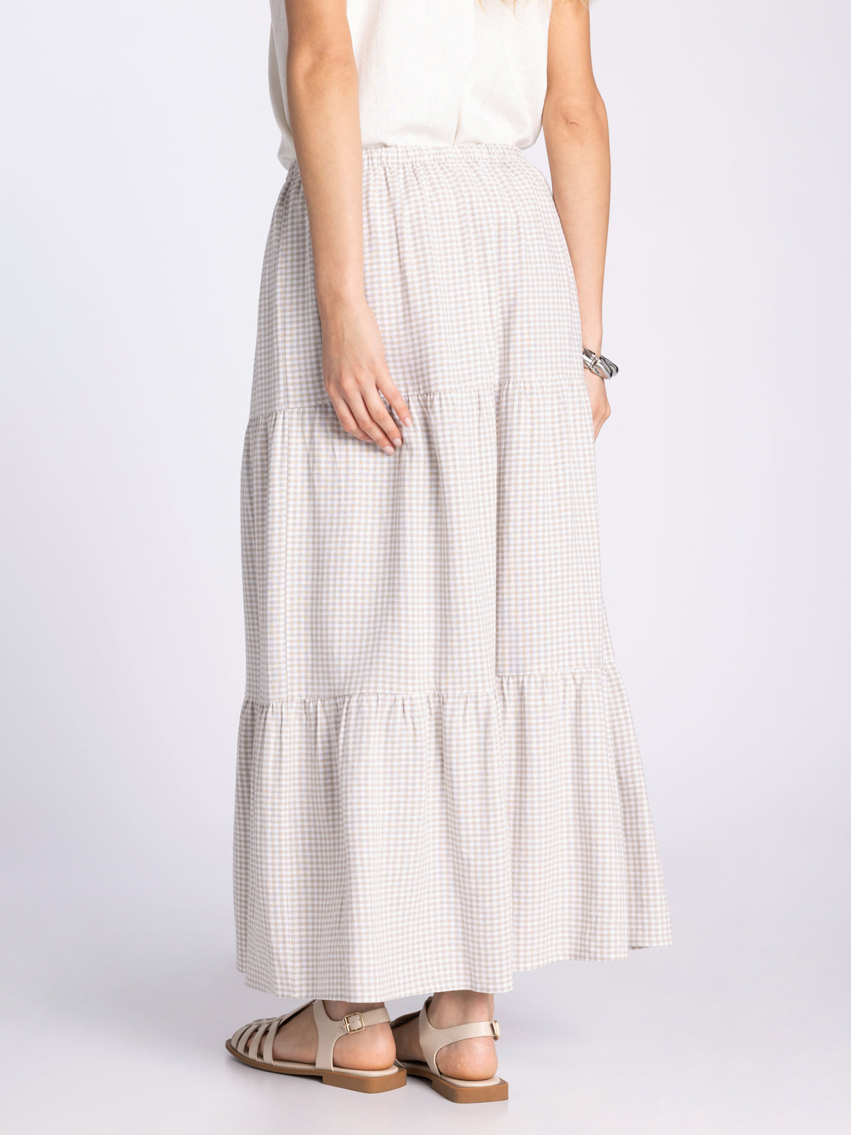 Caelis Skirt Sand Gingham