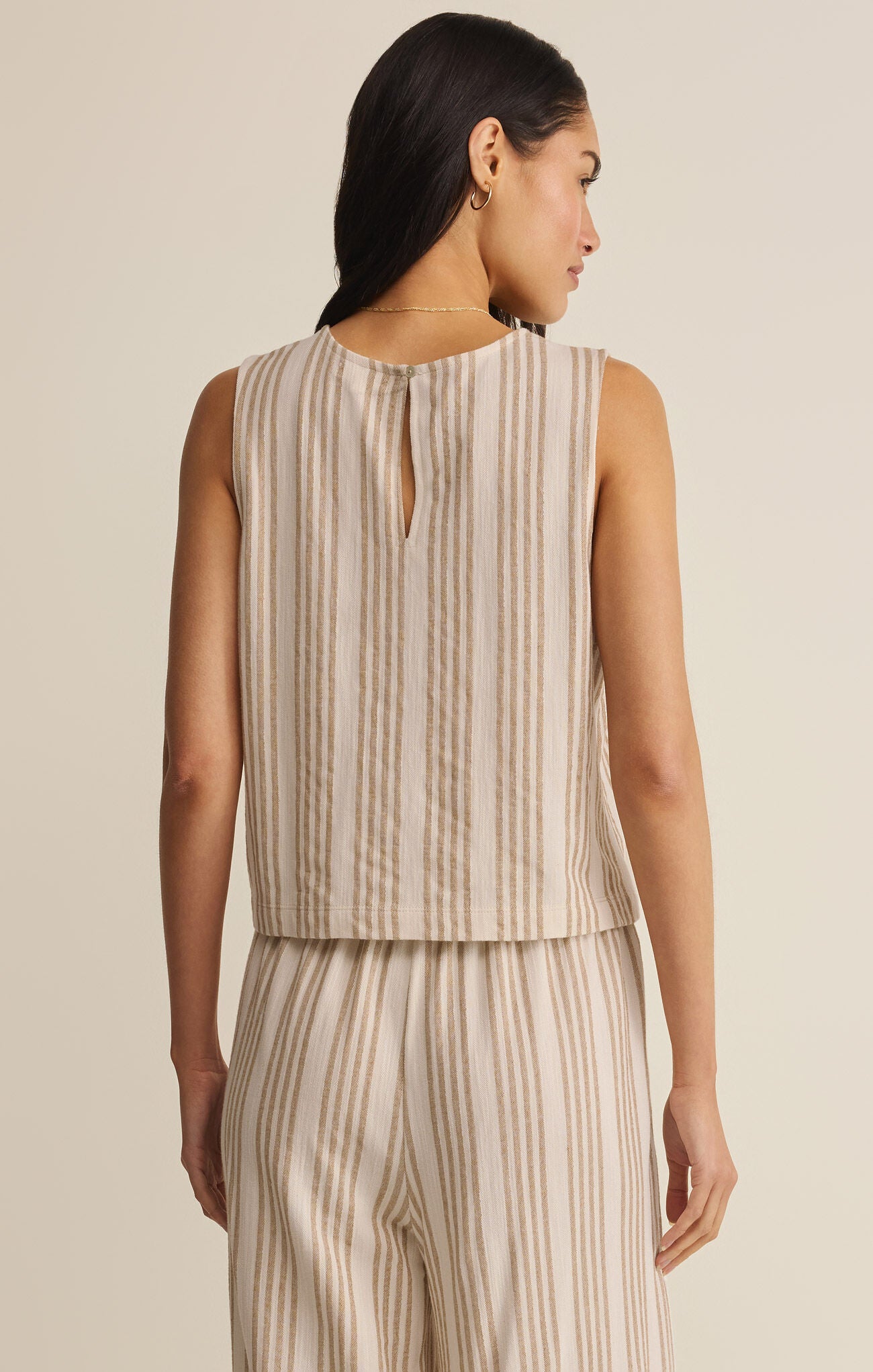 Sloane Knit Striped Tank Cloud