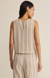Sloane Knit Striped Tank Cloud