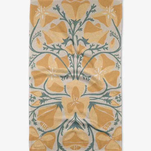 Geometry Tea Towel Golden Poppy