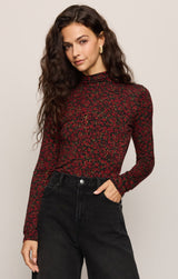 Lira Dani Ditsy Top Red Dahlia