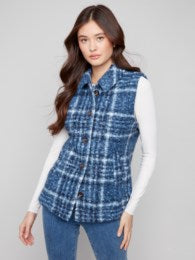 Plaid Boucle Vest Moonlight