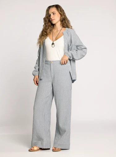 Maia Pants Ivory Blue