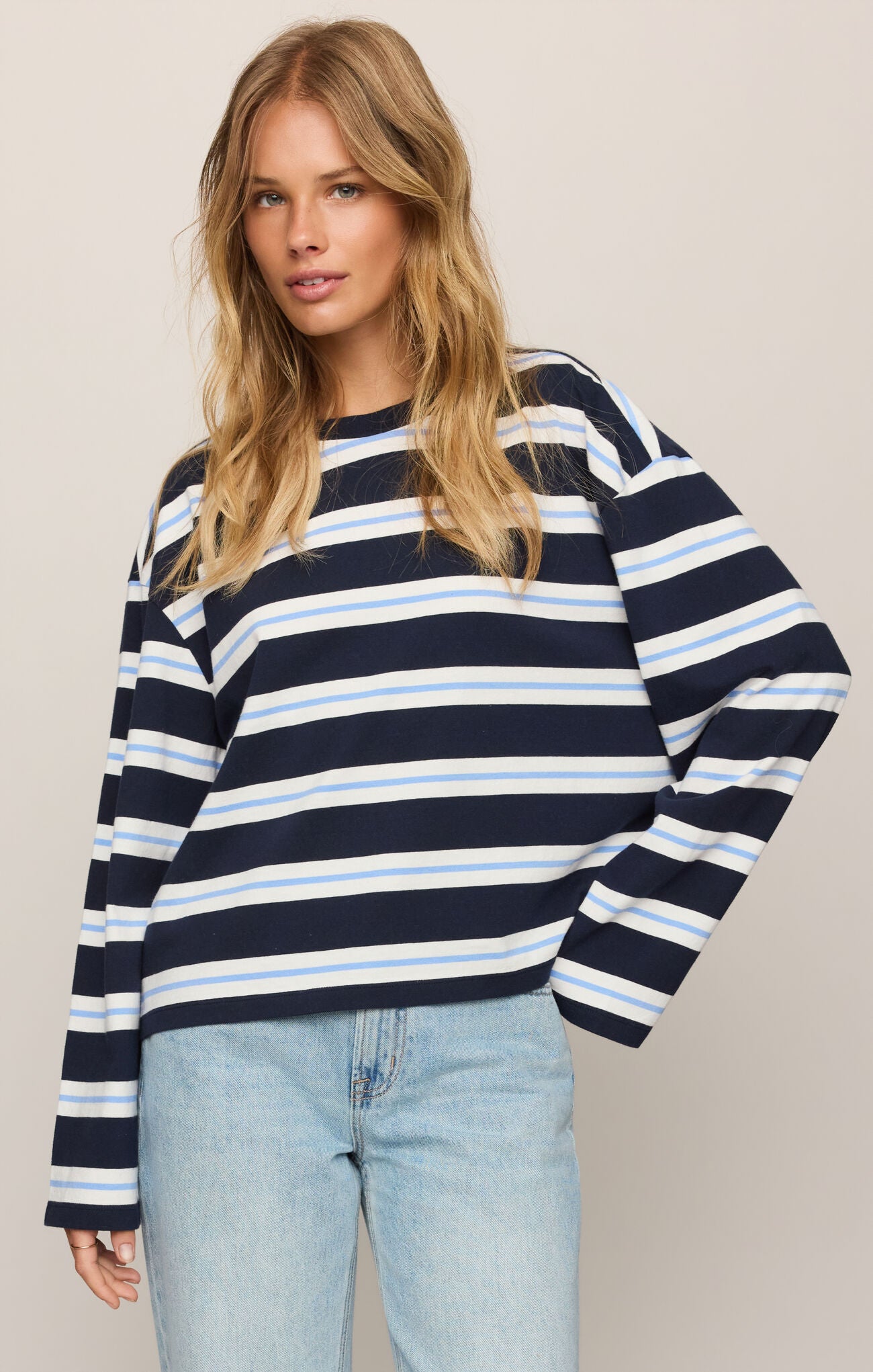 Harlan Striped Long Sleeve Tee Nightfall