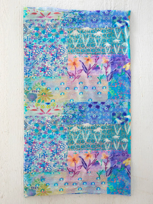 Full Boho Bandeau Blue Watercolor Patchwork