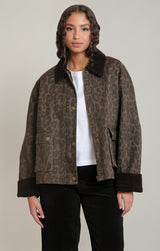 Leopard Oversize Denim Jacket Leopard