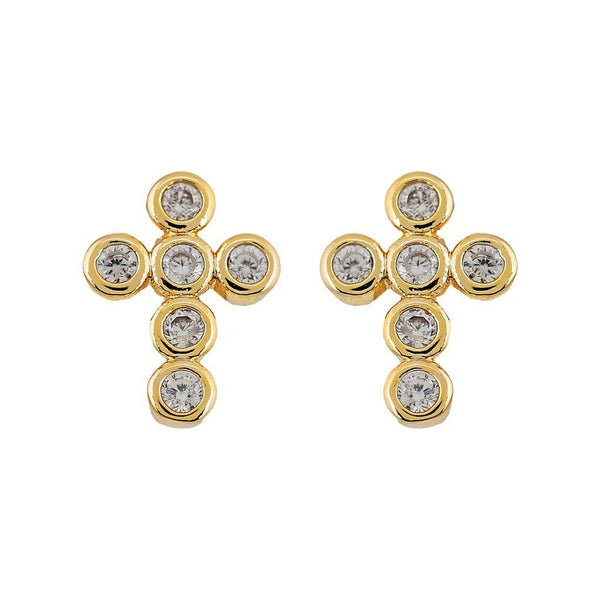 Mimi Mini Cross Stud CZ Earrings