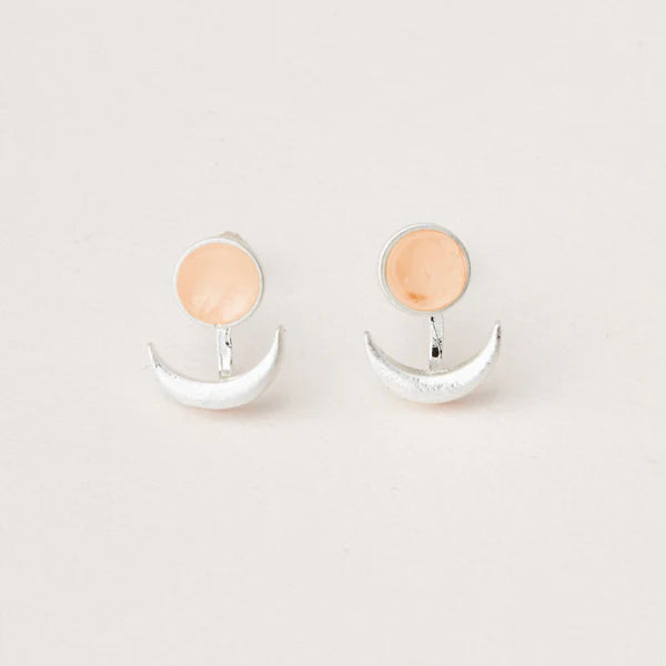 Stone Moon Phase Ear Jacket Sunstone + Silver