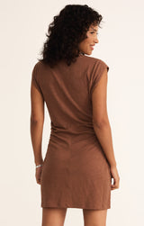 Camino Textured Mini Dress Teakwood