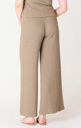 Textured Flowy Wide Leg Pants Taupe