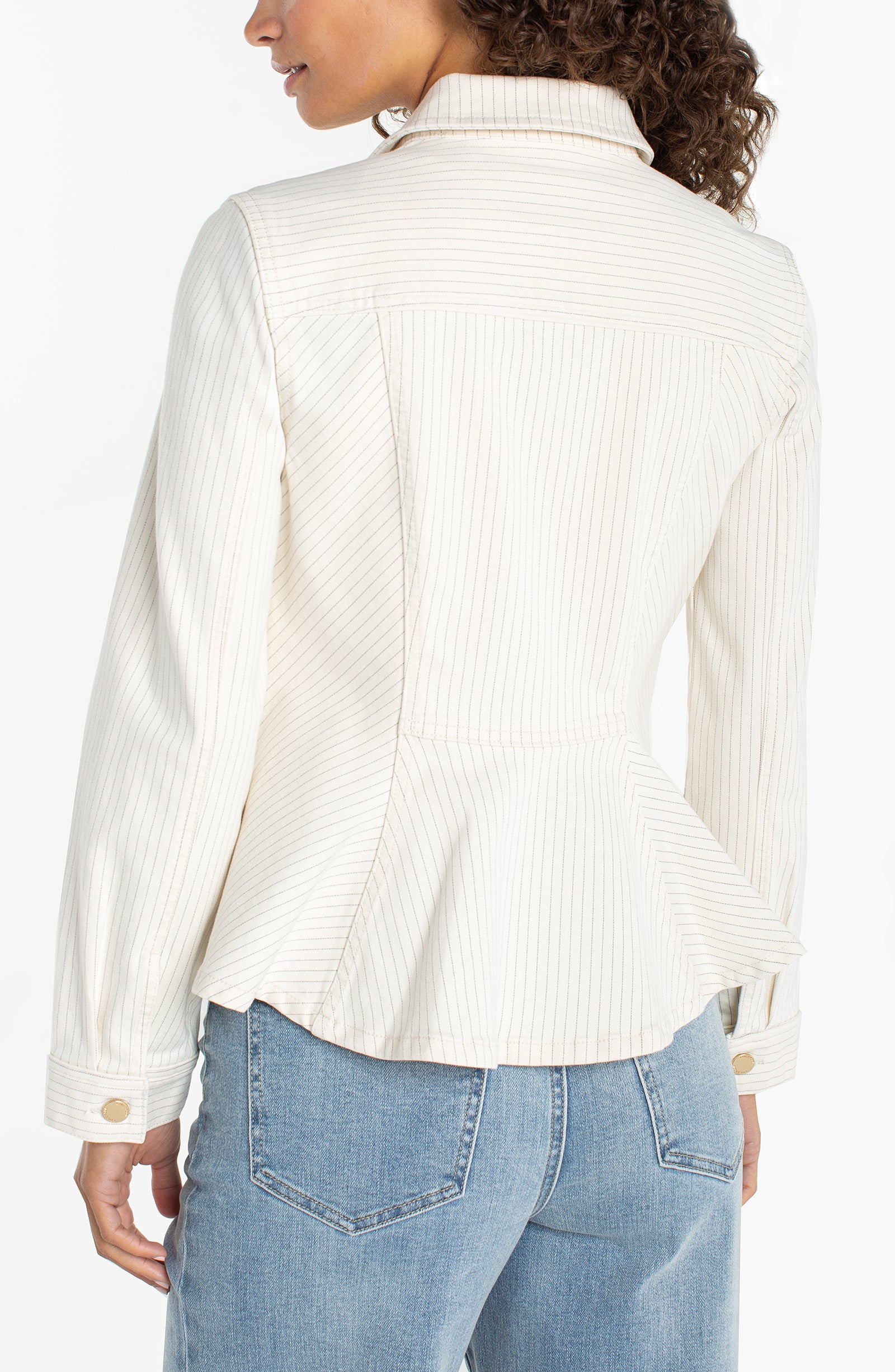 Fit & Flare Trucker Jacket Nautical Stripe