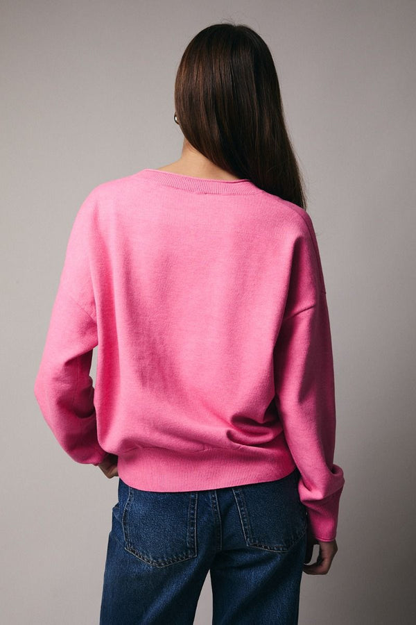 Xmas Car With Packages Graphic Sweater Pink