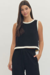 Athleisure Strip Trip Tank Black