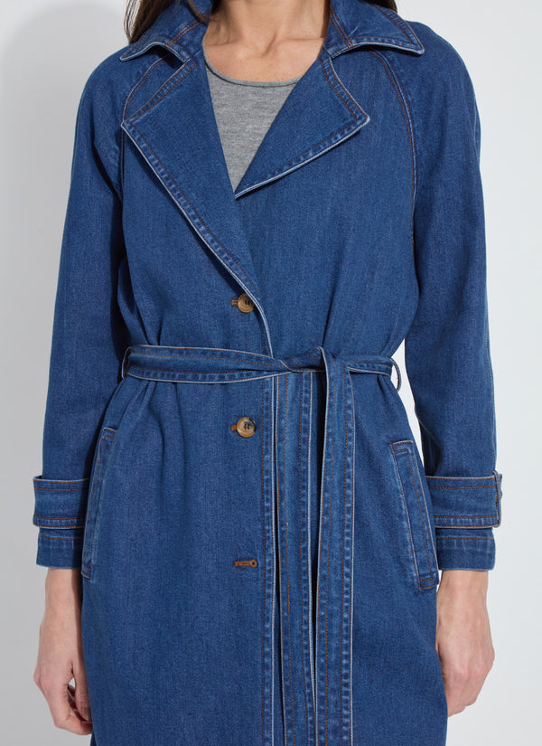 Paris Tencel Denim Trench Dark Midwash