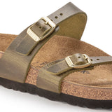 Mayari Sandals Green Olive Oiled Leather