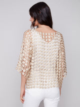 Lurex Flower Textured Popover Gold