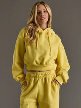 Cropped Hooded Sweatshirt Yellow