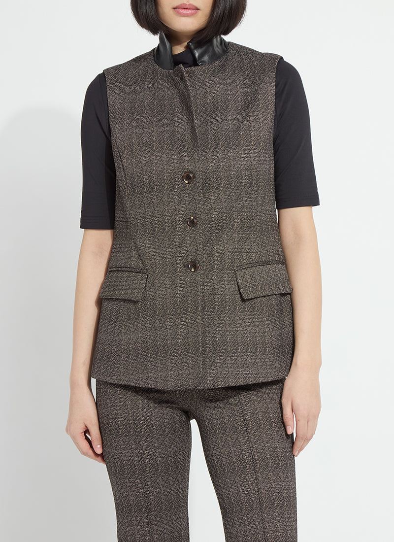 Frankie Sleeveless Blazer Speckled Salt + Pepper
