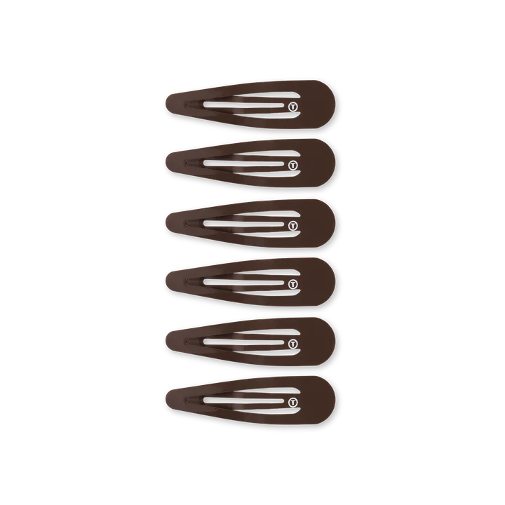 Teleties Snap Clips - 6 Pack Brown