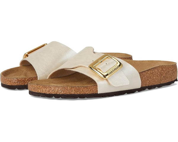 Catalina Luxe Buckle Birko-Flor Narrow Sandals Graceful Pearl White