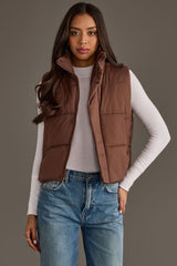 Lenore Puffer Vest Brown