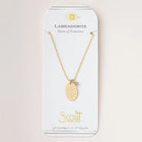 Stone Intention Charm Necklace Protection | Labradorite