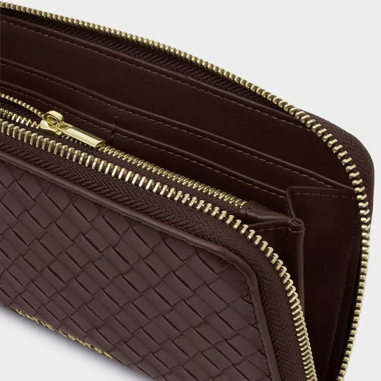 Nova Woven Texture Large Wallet Chocolate