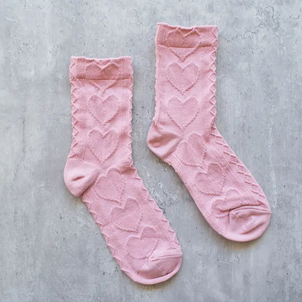 Heart Embossing Socks