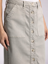 Victoria Button Down Midi Skirt Dried Sage